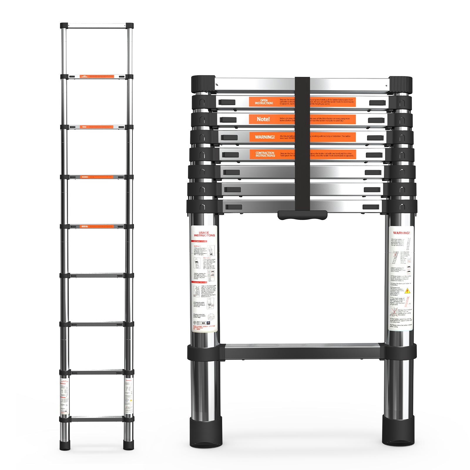 8.5 FT/2.6M Aluminum Telescoping Ladder