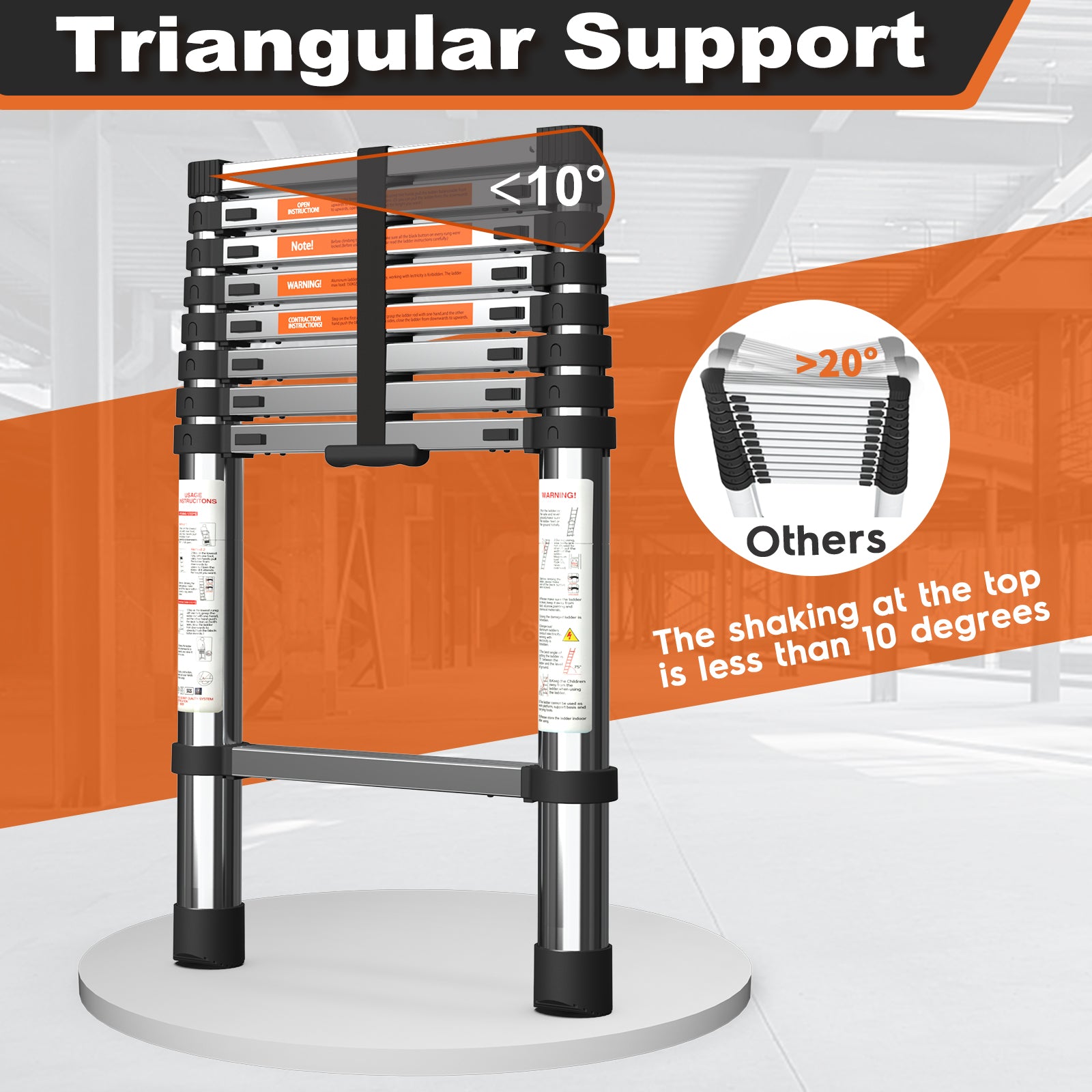 8.5 FT/2.6M Aluminum Telescoping Ladder