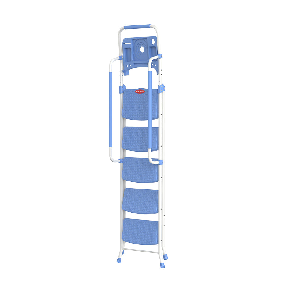 HBTower 5 Step Steel Ladder With Tool Tray（Blue）