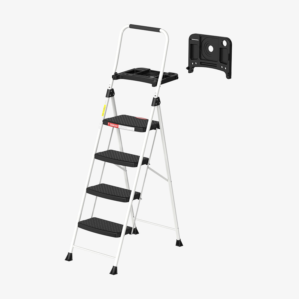 HBTower 4 Step Steel Ladder With Tool Tray