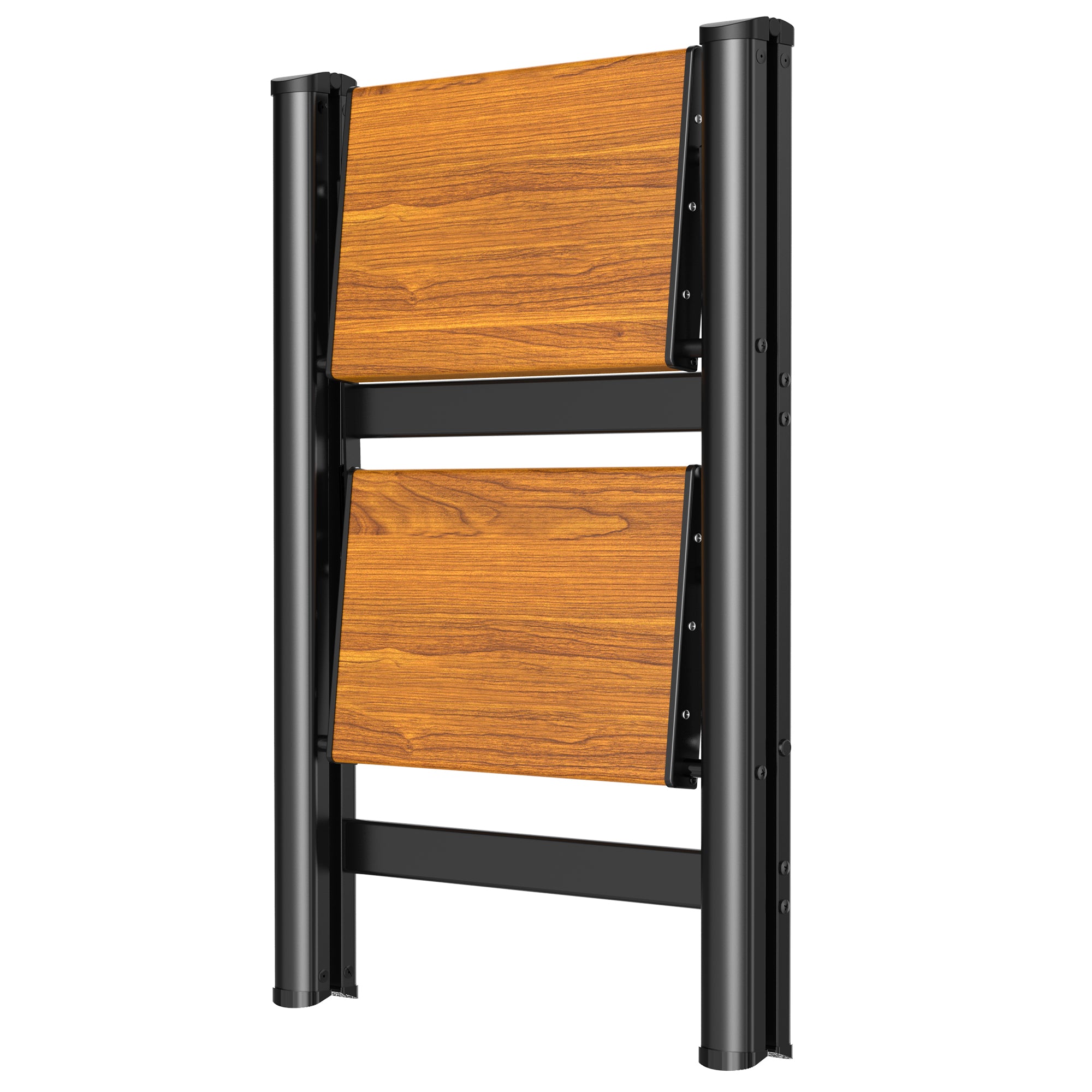 HBTower 330 Lbs Capacity 2 Step Aluminum Ladder (Woodgrain)