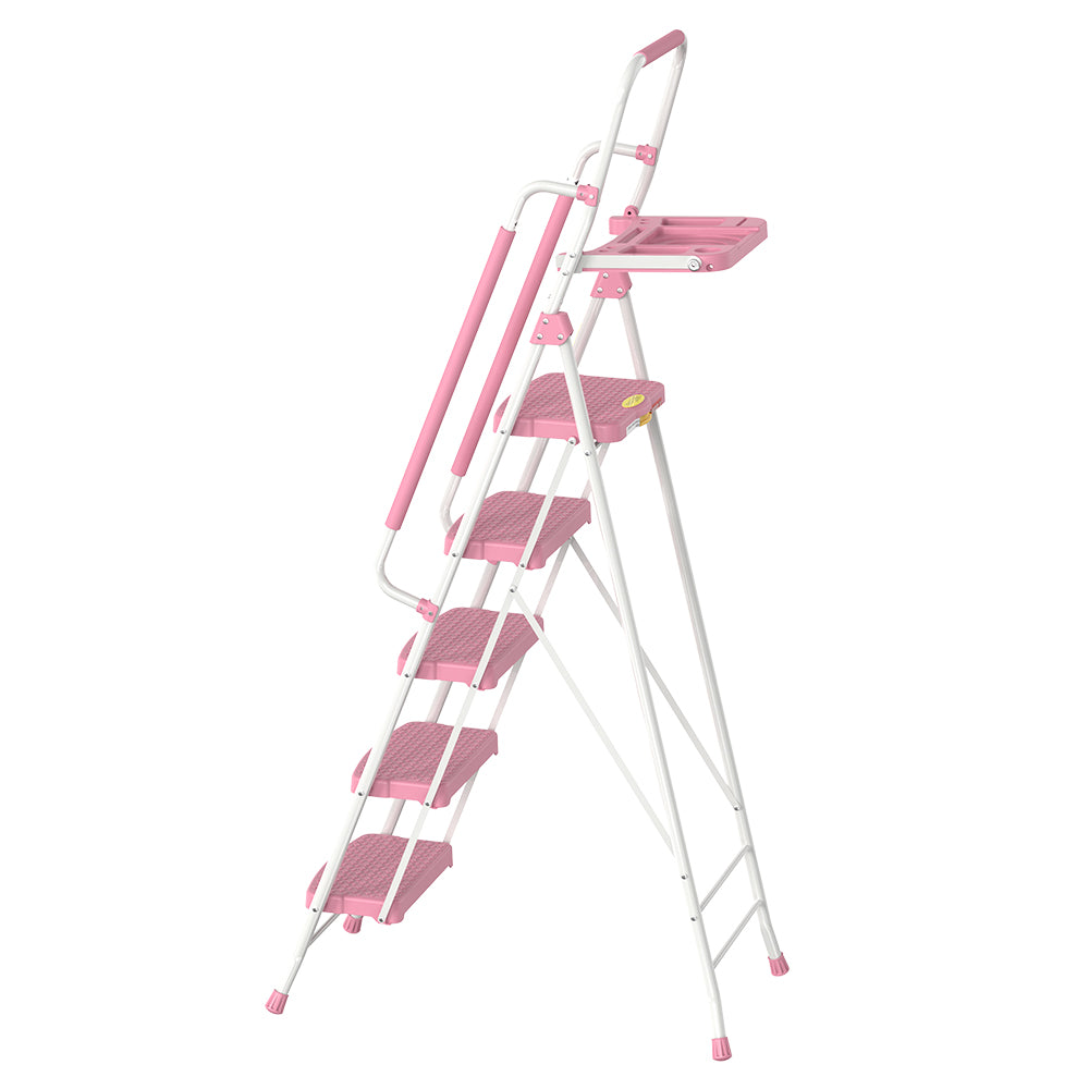 HBTower 5 Step Steel Ladder With Tool Tray