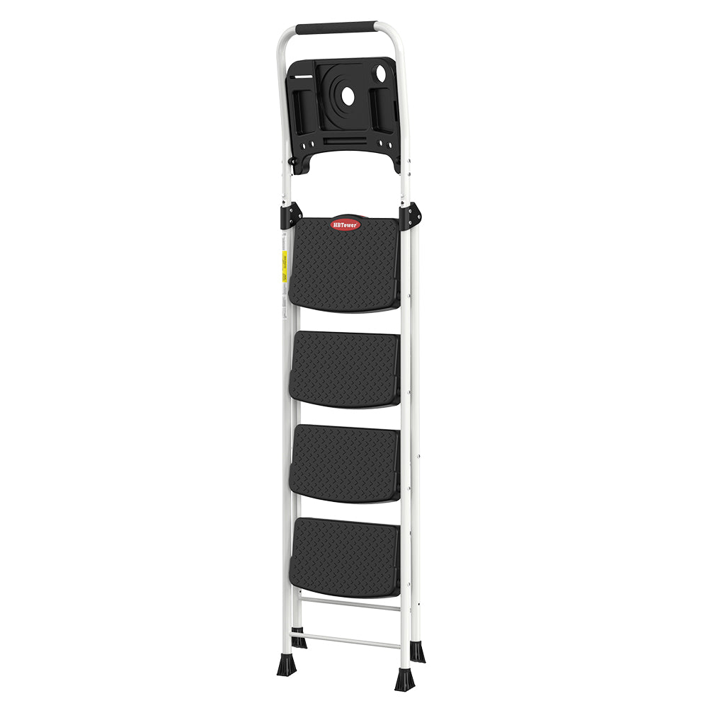HBTower 4 Step Steel Ladder With Tool Tray