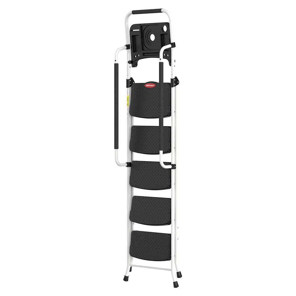 HBTower 5 Step Steel Ladder With Tool Tray