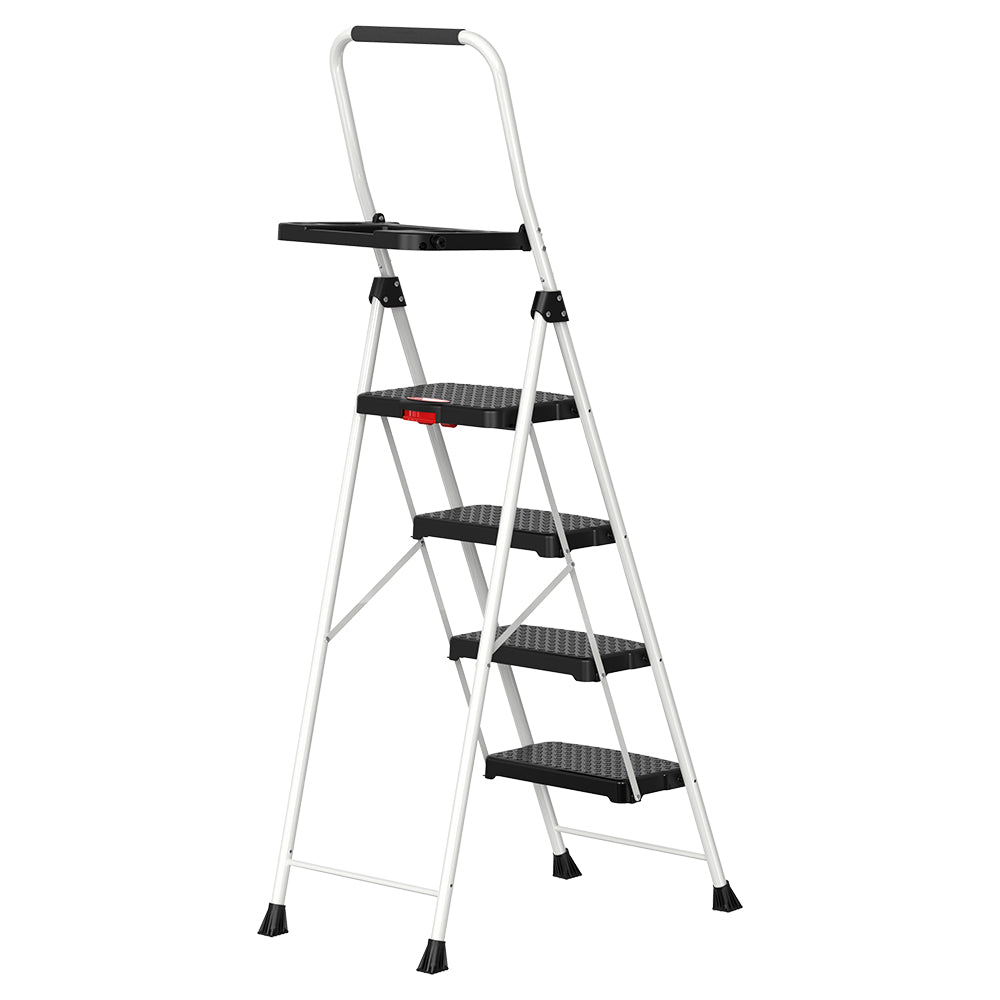 HBTower 4 Step Steel Ladder With Tool Tray