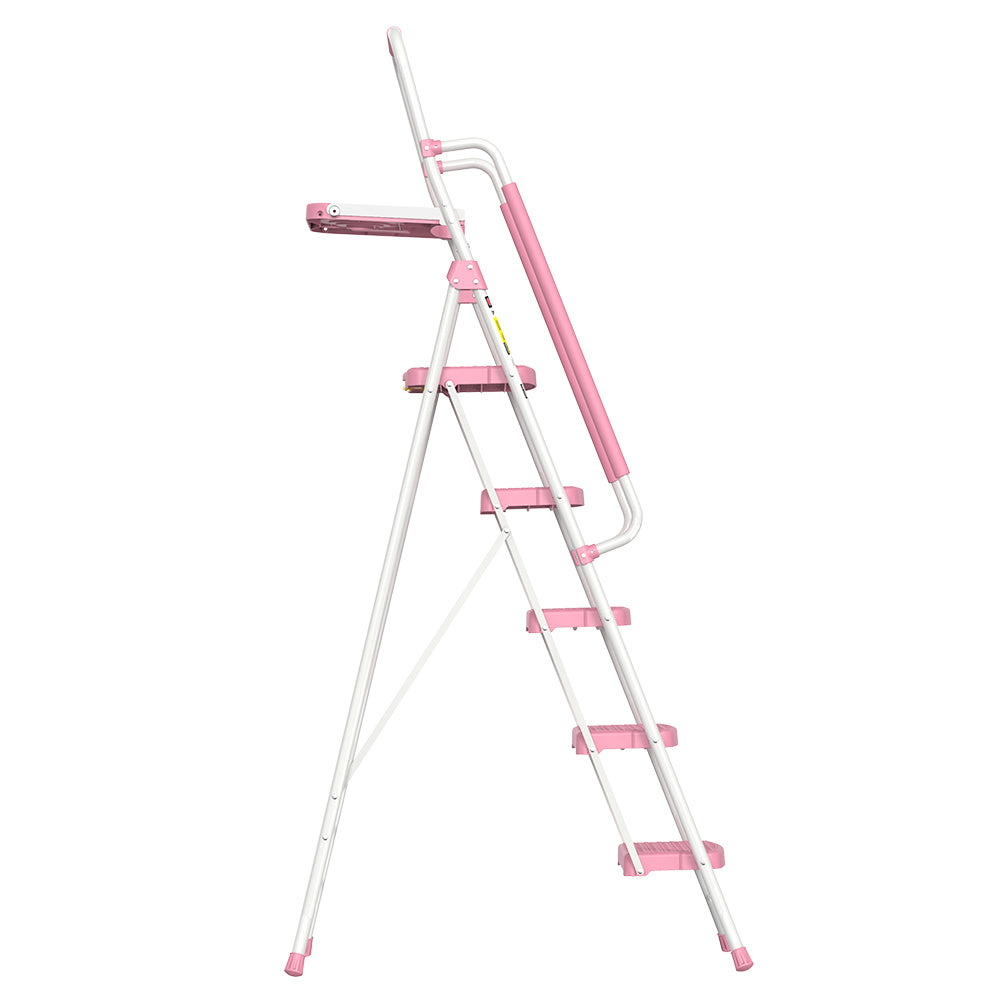 HBTower 5 Step Steel Ladder With Tool Tray